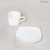 Wilmax Tee Tasse & Untertasse 200 ml aus Porzellan quadratisch WL-993003/AB